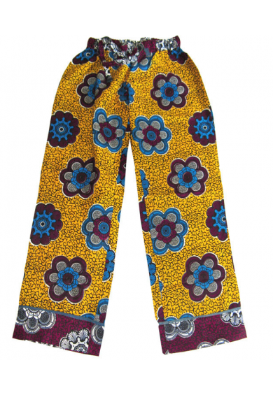 Pajama Pants - Fuchsia and Yellow Circles / (M)